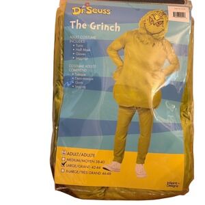 Dr Seuss The Grinch Adult Costume Large 42-44‎ InSpirit Designs 4pc Set Green